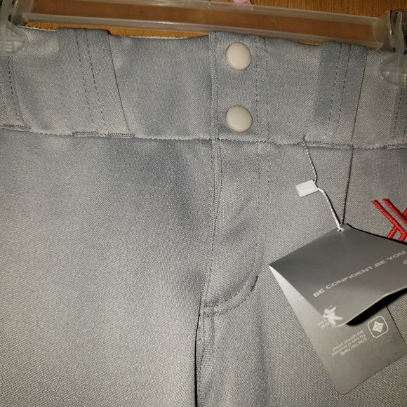 Youper Youth Unisex Elite Belted Softball Pant Gray  Youth/Medium - Picture 4 of 12